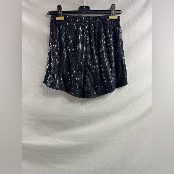Black Sequin High Waist Shorts - Picture 7 of 7